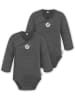 Normani Outdoor Sports 2er Pack Doppelpack Baby-Body Merino Wickelbody in Anthrazit