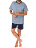 NORMANN kurzarm Schlafanzug Shorty Pyjama print - 78207 in marine