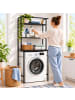 relaxdays Waschmaschinenschrank in Schwarz - (B)66 x (H)161 x (T)40 cm