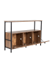 CALICOSY Sideboard SIENNA in Walnuss/Schwarz - (W) 120  x (H) 77  x (L) 29,5  cm