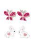 schmuck23 Ohrstecker Set Hase und Schmetterling 925 Silber