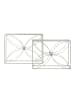 Mauro Ferretti Set aus zwei silbernen Metall-Konsolentischen 100x30x78 cm - 90x25x72 cm