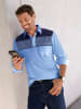 WITT WEIDEN Langarm-Poloshirt in bleu-marine