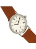 Simplify Die 5100 Lederarmbanduhr in Camel/White