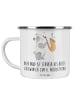 Mr. & Mrs. Panda Camping Emaille Tasse 8. Hochzeitstag Blechhoch... in Weiß