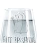 Mr. & Mrs. Panda Trinkglas Igel Blumen mit Spruch in Transparent