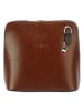Florence Florence Umhängetasche, Schultertasche Leder braun, dunkelbraun ca. 17cm