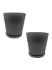 relaxdays 2x Blumentopf in Dunkelgrau - (H) 20 x Ø 20 cm