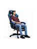 Wisam® Gaming Stuhl Drehbar Fußstütze Schwarz Blau