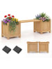 COSTWAY Blumenkasten mit Gartenbank 105 x 26,5 x 29,5 cm in Beige