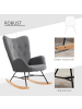 HOMCOM Schaukelsessel-65B x 70T x 96H cm-Dunkelgrau+Natur