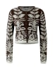 Oui Strickjacke in dk brown offwhite