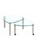 58 aufm Kessel COUCHTISCH mit ausdrehbarer Ablage Cilka 80x43x80 Glas Nickel/Klarglas