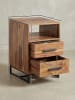 KADIMA DESIGN Nachttisch Massivholz / Metall 40x35x66 cm Nachtschrank