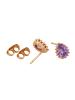 faina Women Stud Earrings in Rose Gold Violet