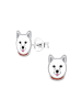 Alexander York Ohrstecker HUSKY weiß in 925 Sterling Silber, 2-tlg. in silver