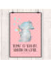 Mr. & Mrs. Panda Bild Elefant Seifenblasen mit Spruch in Rot Pastell