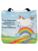 Mr. & Mrs. Panda Tote Bag Einhorn Regenbogen Design mit Spruch in Weiß