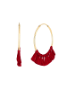 Elli Ohrringe 925 Sterling Silber Tassel in Rot