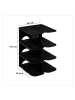 5five Simply Smart Schuhregal für den Schrank PLOT für 4 Paare in Schwarz, 26,5 x 24,5 x 37,8 cm