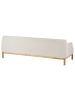 Beliani 3-Sitzer Sofa SOSJO in Beige/Heller Holzfarbton - (W) 219 x (H) 74 x (L) 83 cm