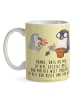 Mr. & Mrs. Panda Becher Pinguin Opa Blumen pflanzen mit Spruch in Gelb Pastell