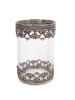 AltoBelli Teelichthalter AMALFI Glas mit Metall Verzierungen 10x15 cm