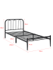 en.casa Metallbett Hanko mit Matratze in Schwarz (B)90cm
