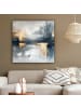 MuchoWow Leinwand Bilder Abstrakte Kunst gold grau