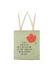 Mr. & Mrs. Panda Tote Bag Blume Mohnblume mit Spruch in Blattgrün