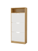 VASAGLE Schuhschrank Custos in Eichenfarben-Weiß - (B)60 x (H)139 x (T)24 cm