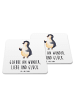 Mr. & Mrs. Panda Untersetzer Set Pinguin Marienkäfer mit Spruch in Weiß