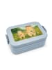 Mr. & Mrs. Panda Bento Box Bären mit Blumenkranz Design ohne Spruch in Blau Pastell