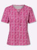 Sieh an! Kurzarm-Shirt in fuchsia-ecru-bedruckt