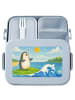 Mr. & Mrs. Panda Lunchbox Pinguin Surfer Design ohne Spruch in Blau Pastell