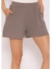 SASSYCLASSY Musselin Shorts mit Leo-Print in Taupe