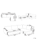 Beliani Schlafsofa KOGE in Braun/Schwarz - (W) 281 x (H) 93 x (L) 93 cm linksseitig