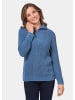 GOLDNER Pullover Sportiver Troyer mit Baumwollanteil in schieferblau / melange