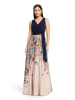 Vera Mont Abendkleid mit Plissee in Patch Dark Blue/Cream
