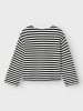 name it Gestreiftes Langarmshirt mit Print Rundhals Longsleeve in Schwarz