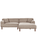 Beliani Ecksofa HOLT in Beige/Braun - (W) 241 x (H) 82 x (L) 159 cm linksseitig