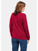 GOLDNER Strickpullover Stehkragenpullover im Zopfstrick in bordeaux