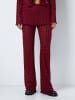 Noisy may Gemusterte Hose mit weitem Bein mit Spitzen Rock Details in Weinrot