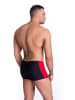 Aquarti Aquarti Herren Badehose mit Reißverschlusstasche in schwarz/rot