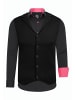 Rusty Neal Hemd mit Weste in Schwarz / Pink
