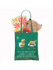 Mr. & Mrs. Panda canvas tasche Hummeln Kleeblatt mit Spruch in Mint