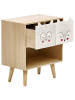 Beliani Nachttisch RUPERT in Braun/Weiß - (W) 40 x (H) 46 x (L) 25 cm