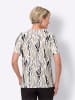Sieh an! Rundhals-Shirt in ecru-steingrau-bedruckt