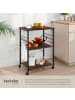tectake Servierwagen Rugby inklusive 6 Haken, 65,5 x 45,5 x 88,5 cm, Industrial Holz dun