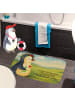 Mr. & Mrs. Panda Badvorleger Pinguin Blumen Design mit Spruch in Weiß
